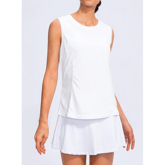 Women's Lightweight Sleeveless Workout Tank Top Loose Fit for Running Yoga - Picture 2 of 7